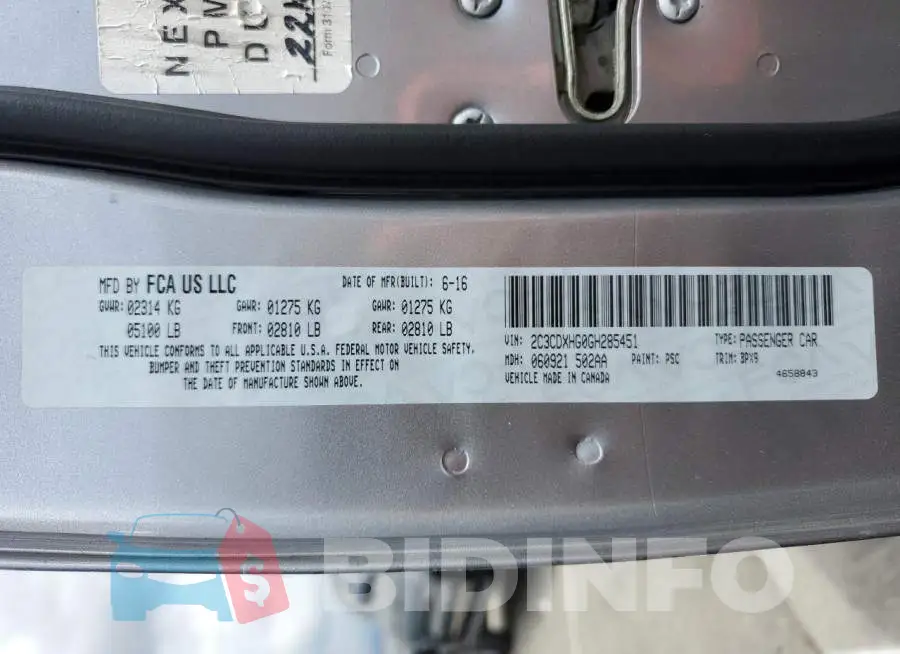 2C3CDXHG0GH285451 Photo# 12