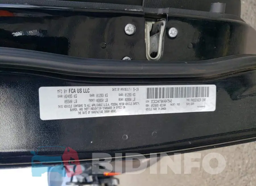2C3CDXKT8KH647542 Photo# 12