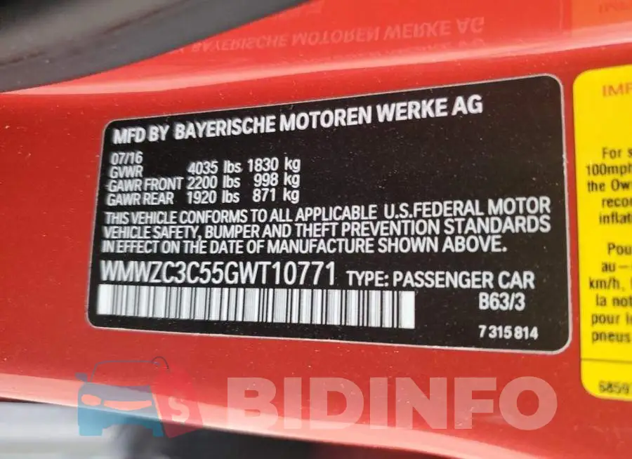 WMWZC3C55GWT10771 Photo# 12