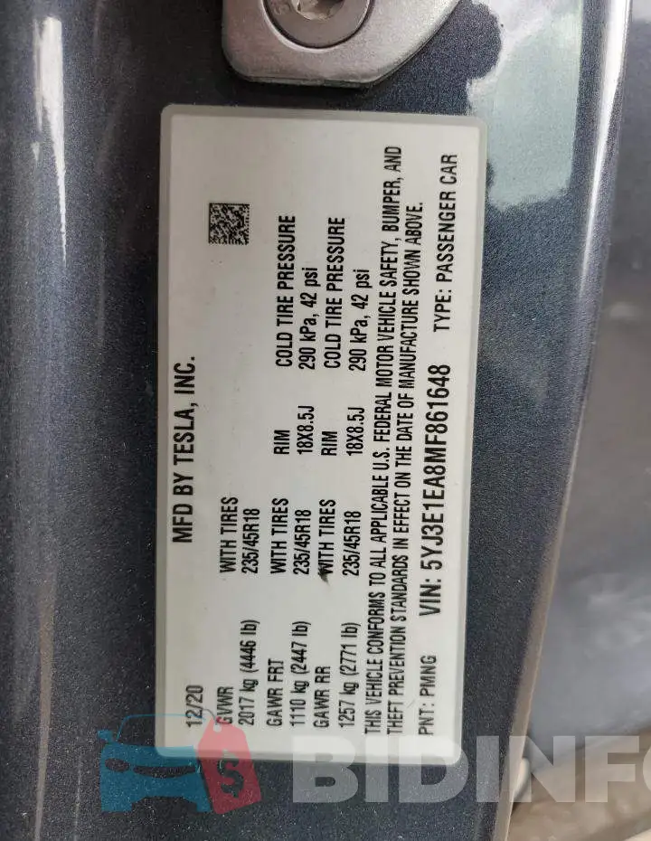 5YJ3E1EA8MF861648 Photo# 12