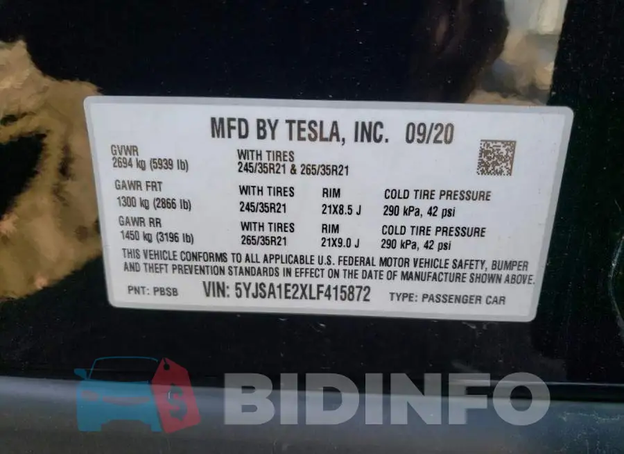 5YJSA1E2XLF415872 Photo# 13