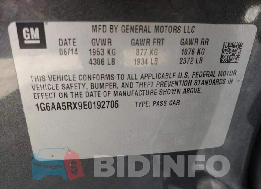 1G6AA5RX9E0192706 Photo# 10