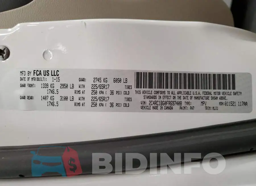 2C4RC1BG0FR697408 Photo# 14