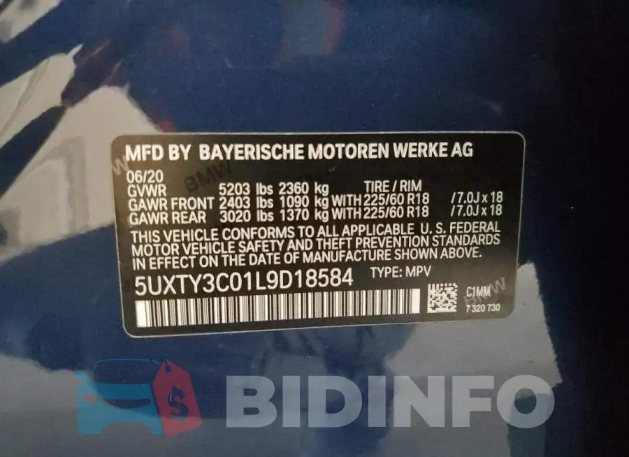 5UXTY3C01L9D18584 Photo# 13