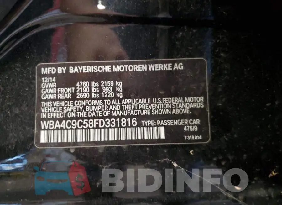 WBA4C9C58FD331816 Photo# 14