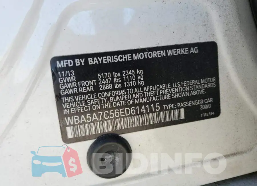 WBA5A7C56ED614115 Photo# 12