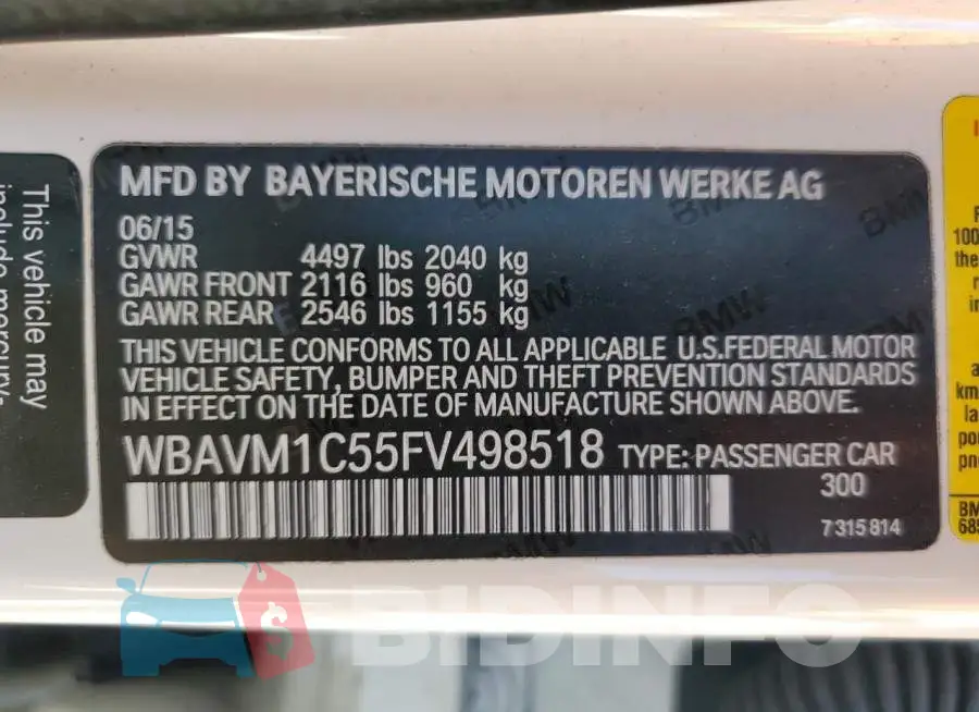 WBAVM1C55FV498518 Photo# 13