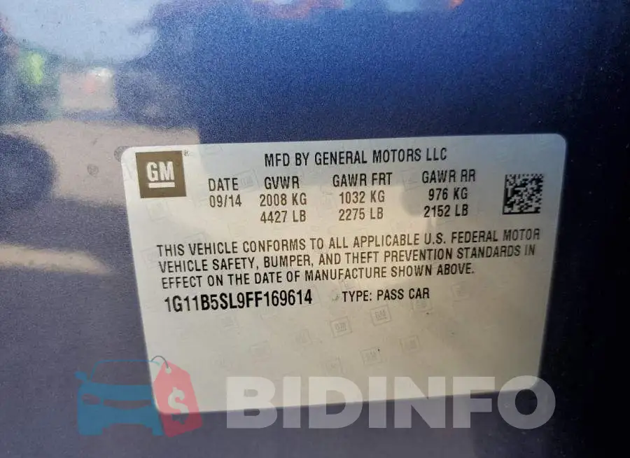 1G11B5SL9FF169614 Photo# 12