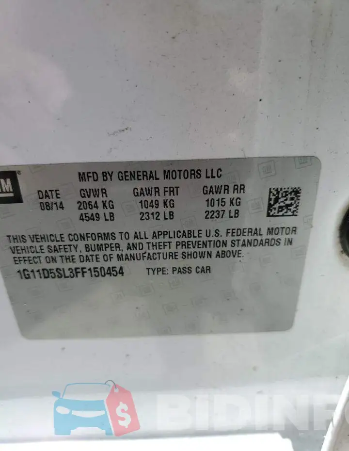 1G11D5SL3FF150454 Photo# 12
