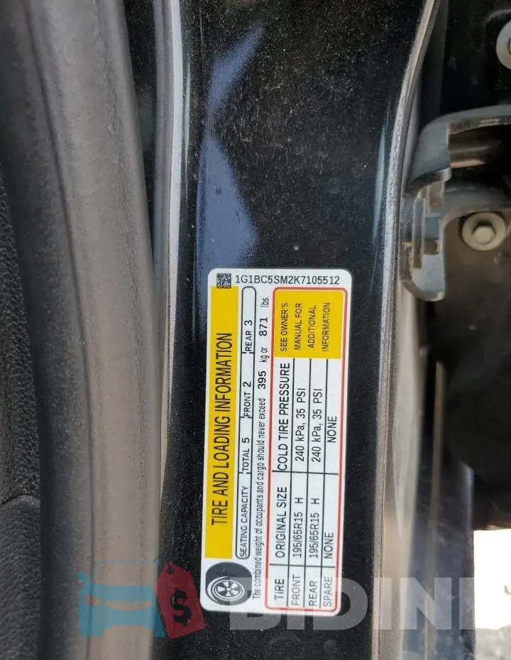 1G1BC5SM2K7105512 Photo# 12