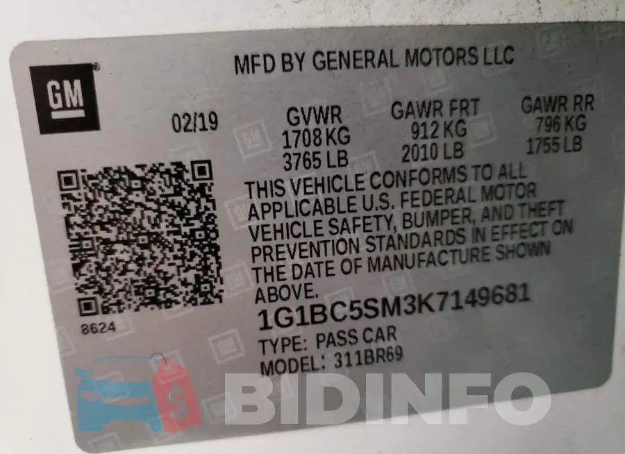 1G1BC5SM3K7149681 Photo# 12