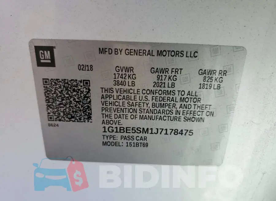 1G1BE5SM1J7178475 Photo# 12