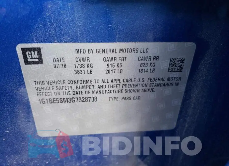1G1BE5SM3G7328708 Photo# 12