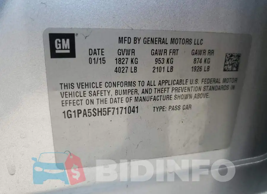 1G1PA5SH5F7171041 Photo# 12