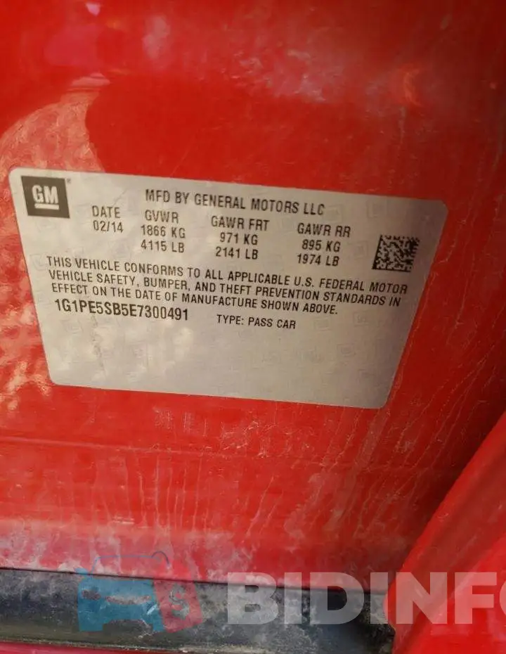 1G1PE5SB5E7300491 Photo# 12