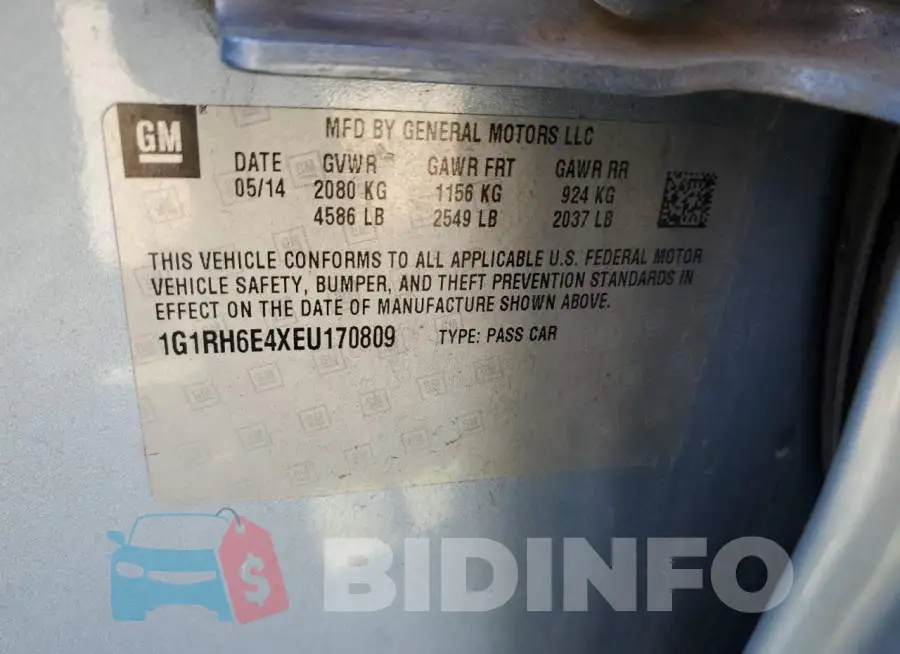 1G1RH6E4XEU170809 Photo# 13