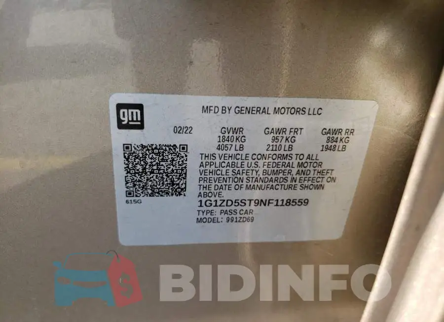 1G1ZD5ST9NF118559 Photo# 12