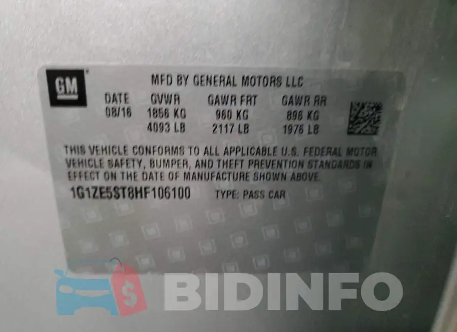 1G1ZE5ST8HF106100 Photo# 13