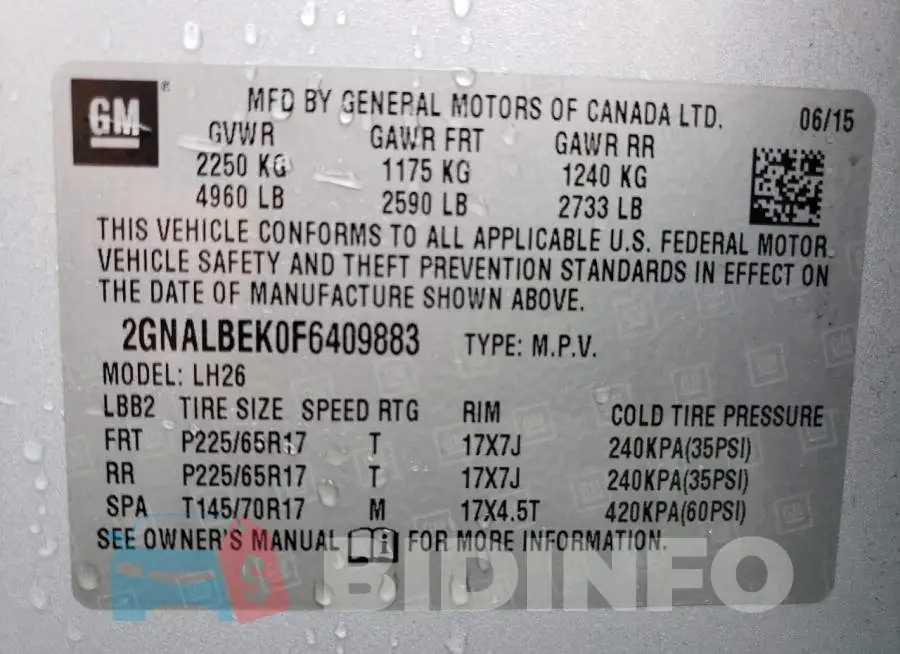 2GNALBEK0F6409883 Photo# 14
