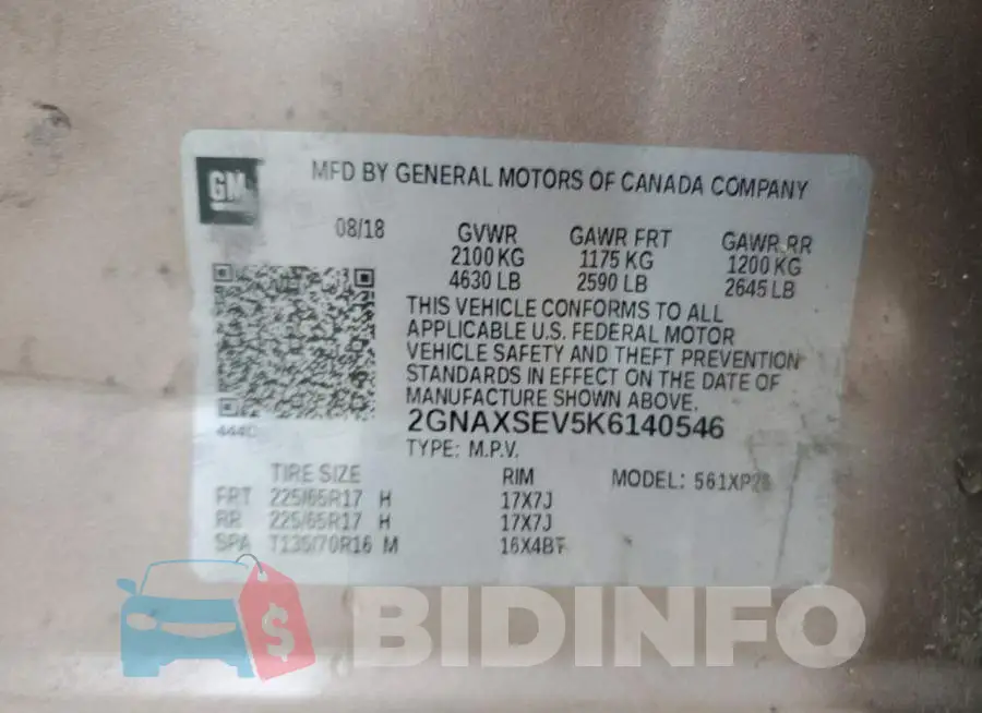 2GNAXSEV5K6140546 Photo# 12
