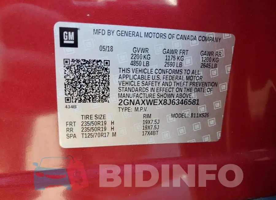 2GNAXWEX8J6346581 Photo# 12