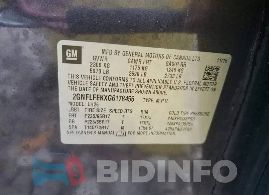 2GNFLFEKXG6178456 Photo# 13