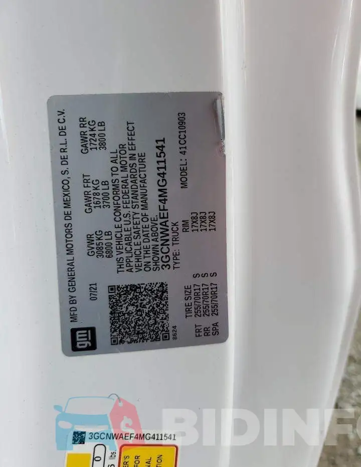 3GCNWAEF4MG411541 Photo# 13