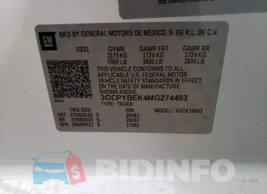3GCPYBEK4MG274493 Photo# 10