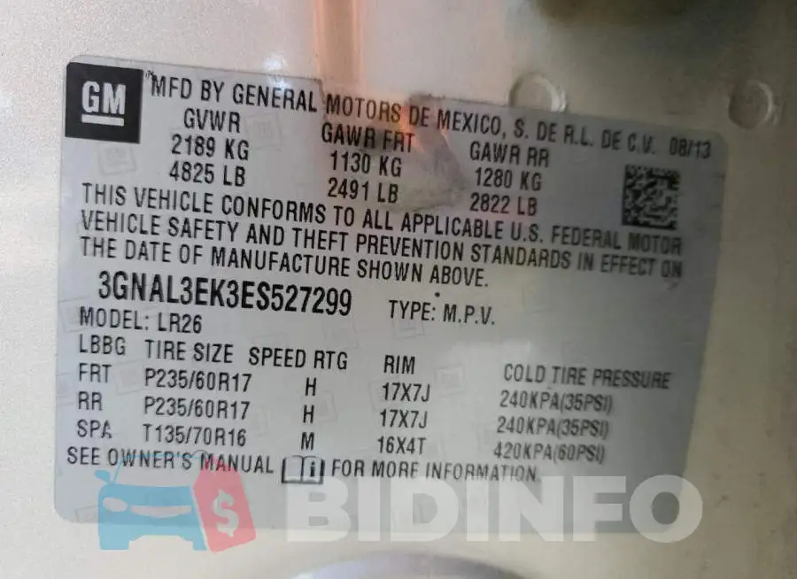 3GNAL3EK3ES527299 Photo# 12