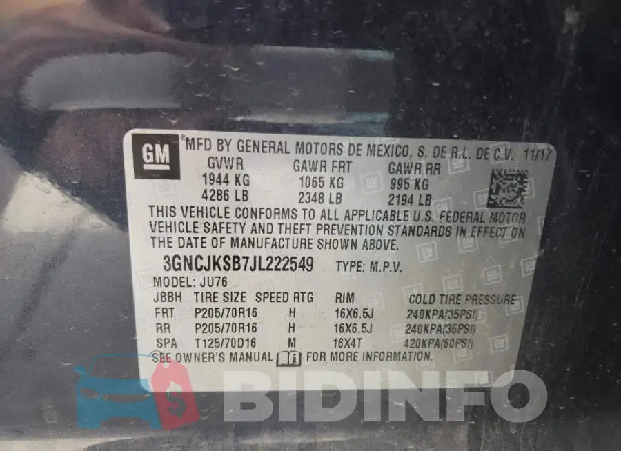 3GNCJKSB7JL222549 Photo# 13