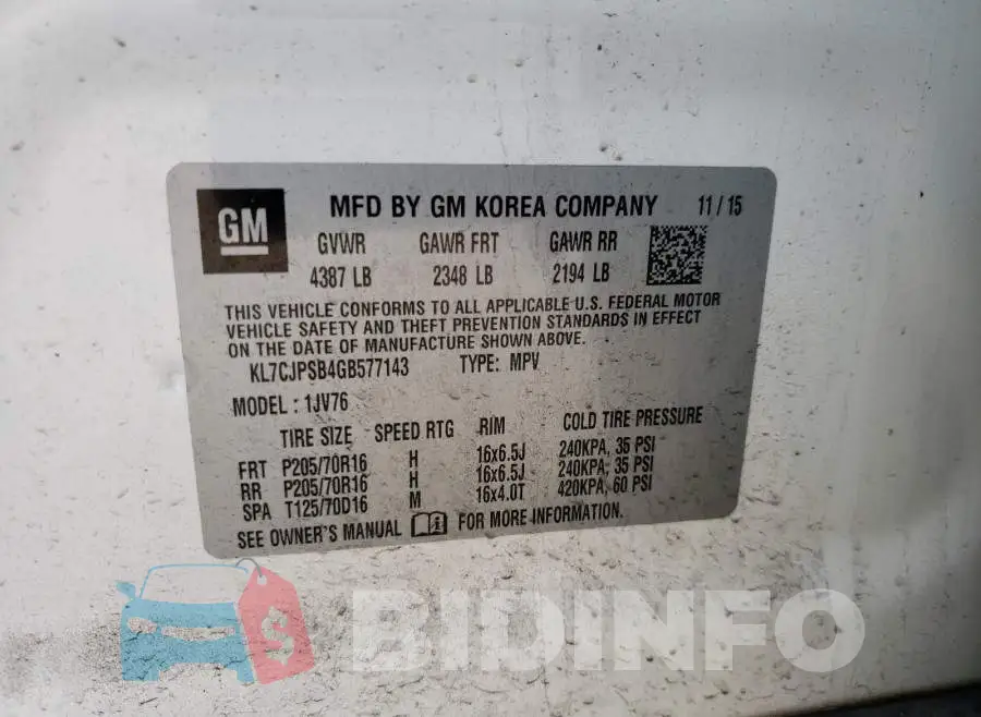 KL7CJPSB4GB577143 Photo# 10