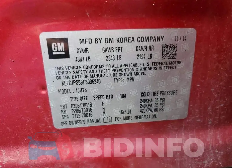 KL7CJPSB9FB096240 Photo# 12