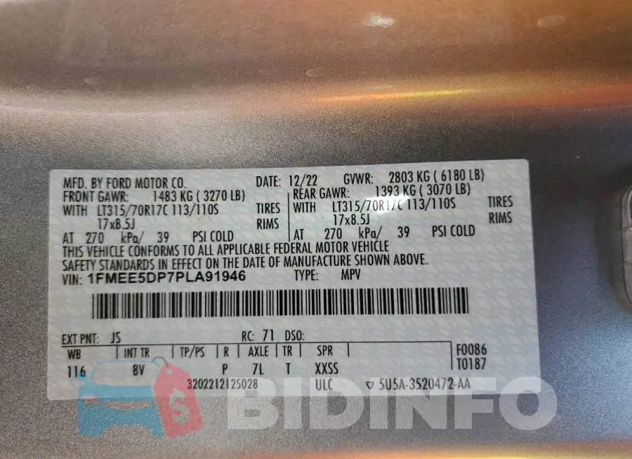 1FMEE5DP7PLA91946 Photo# 12