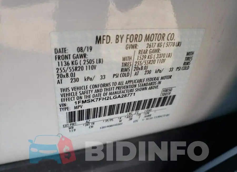 1FMSK7FH2LGA28771 Photo# 13