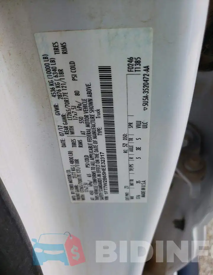 1FT7W2B65HEE32317 Photo# 13