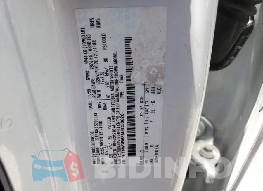 1FT8W3B68MEC30026 Photo# 12