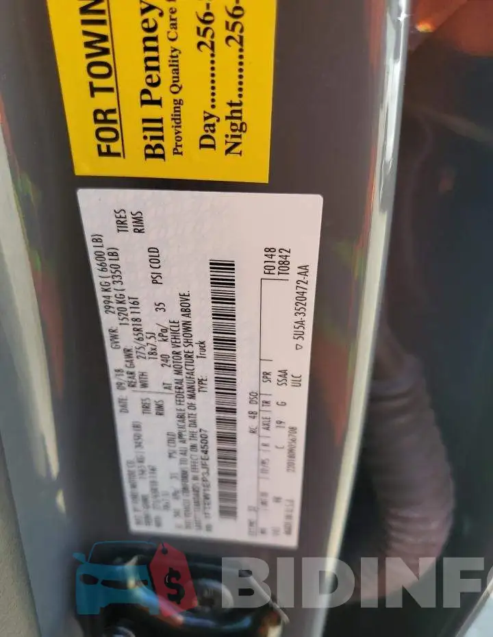 1FTEW1EP3JFE45007 Photo# 13