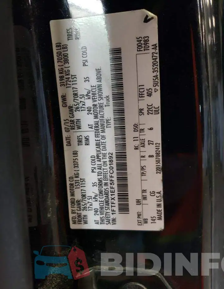 1FTFX1EF5FFC01892 Photo# 12