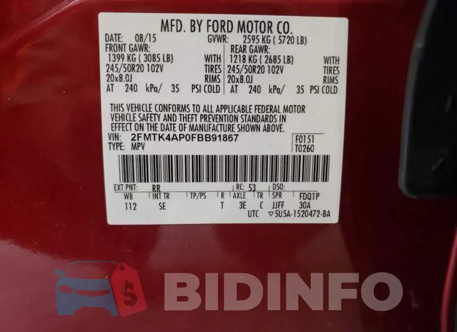 2FMTK4AP0FBB91867 Photo# 13