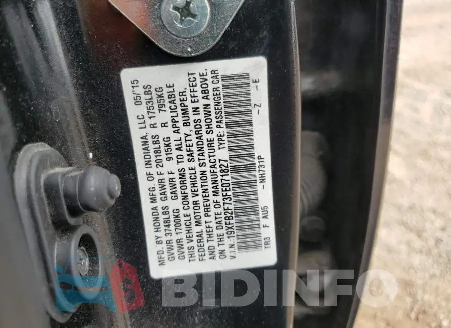 19XFB2F73FE071827 Photo# 14