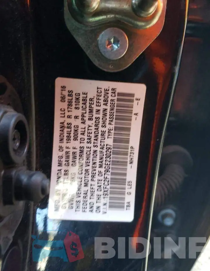 19XFC2F79GE230297 Photo# 12