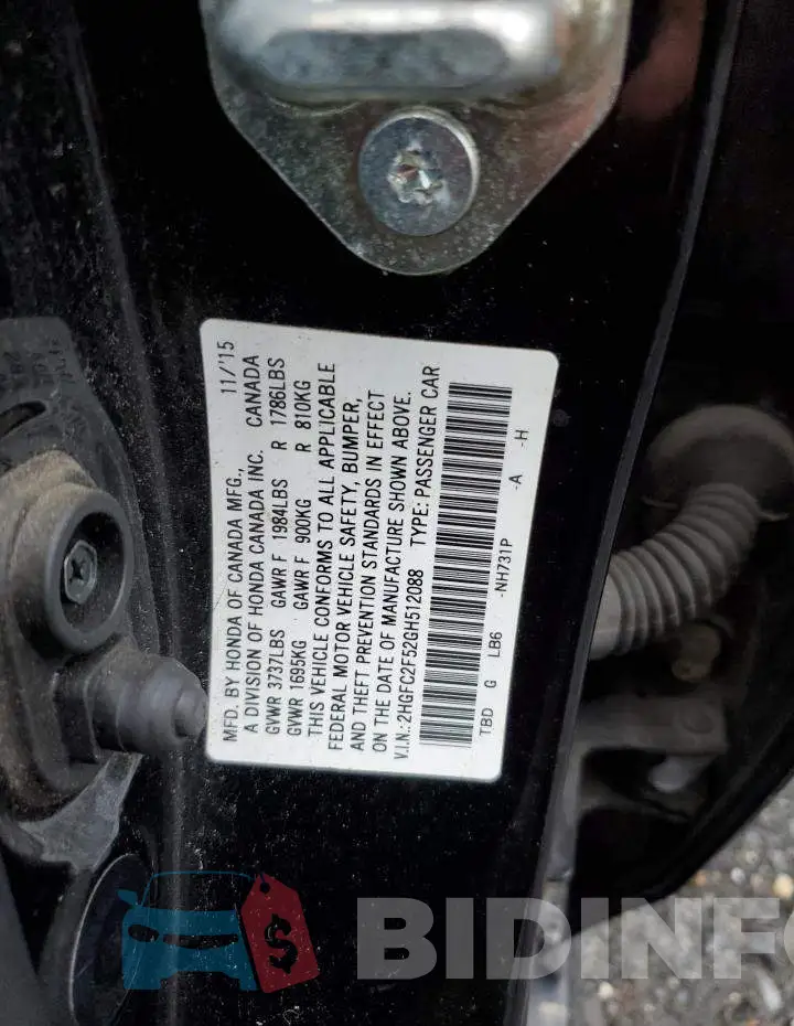 2HGFC2F52GH512088 Photo# 12