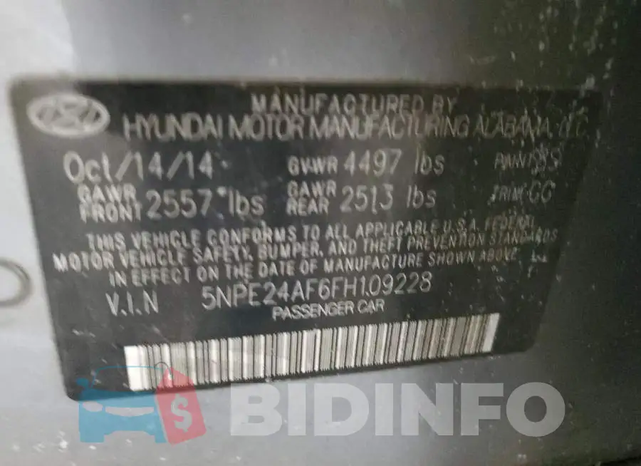 5NPE24AF6FH109228 Photo# 12