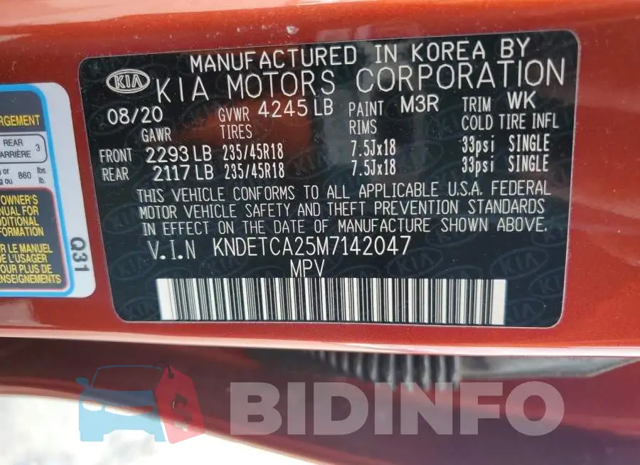 KNDETCA25M7142047 Photo# 12