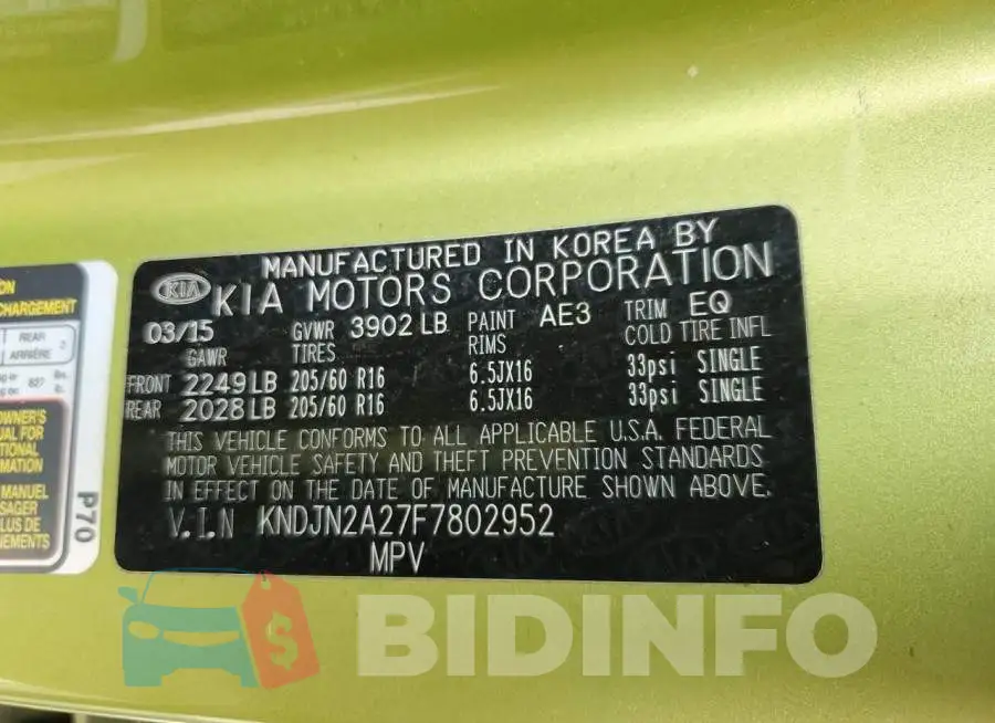 KNDJN2A27F7802952 Photo# 13