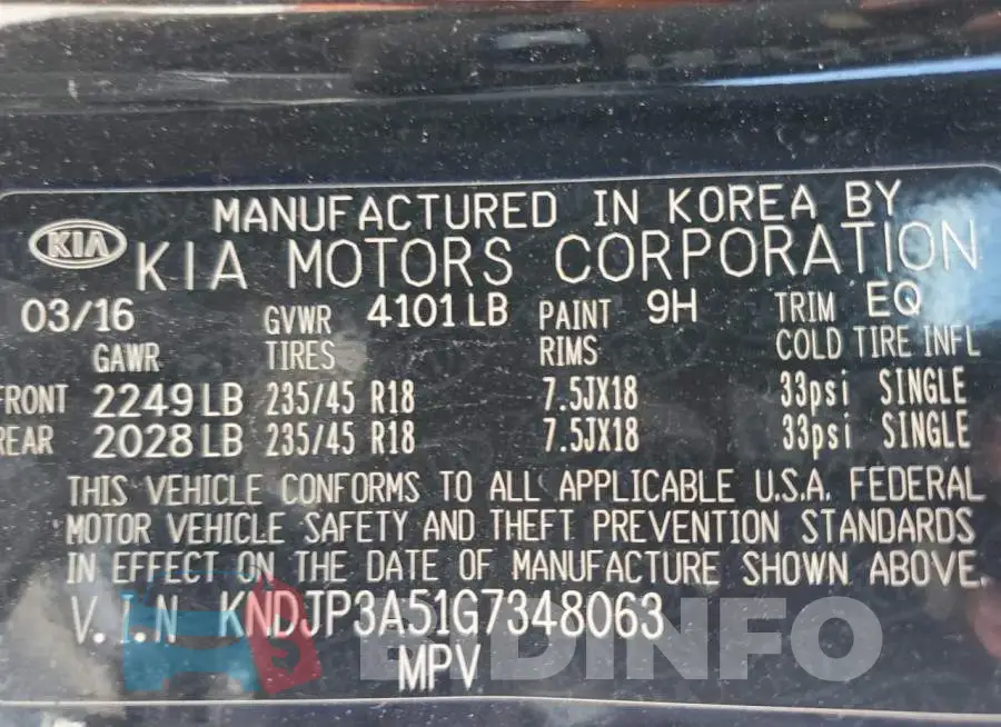 KNDJP3A51G7348063 Photo# 12