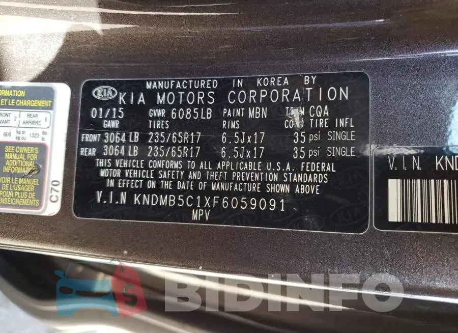 KNDMB5C1XF6059091 Photo# 13
