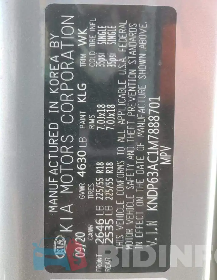 KNDP63AC1M7888701 Photo# 13