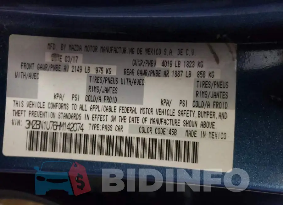3MZBN1U76HM142074 Photo# 12