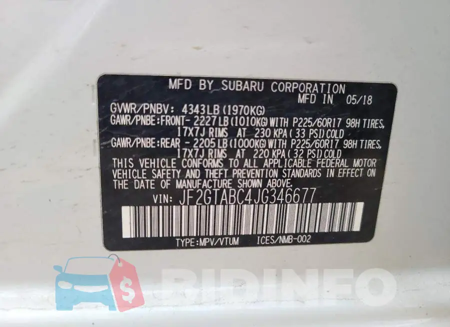 JF2GTABC4JG346677 Photo# 13